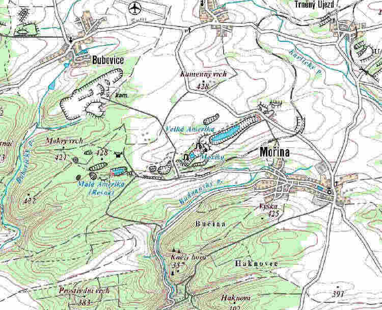 Карта каменоломен Амнрика под Прагой. 
